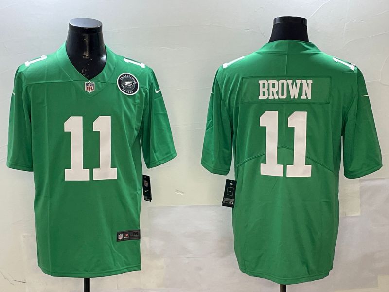 Men Philadelphia Eagles #11 Brown Green 2025 Nike Vapor Limited NFL Jersey style 2092